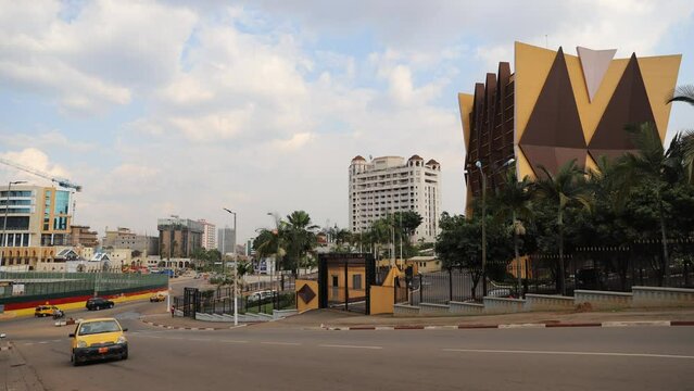 Time-Lapse of the center of Yaounde, the capital of Cameroon, during a beautiful sunny day