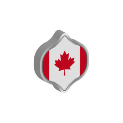 3d canada flag sign badge design vector