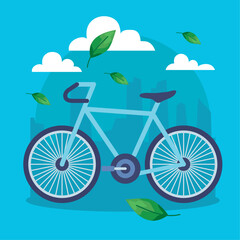 ecology bicycle with leaves