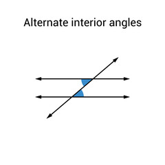 Alternate interior angles with parallel lines in mathematics