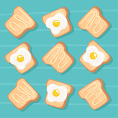 eggs frieds and breads toast