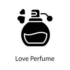 Love Perfume vector Solid Icon Design illustration on White background. EPS 10 File 