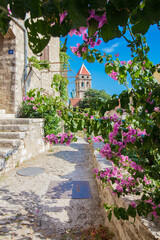 Fototapeta na wymiar Panorama of the city of Omis - Dalmatia - Croatia