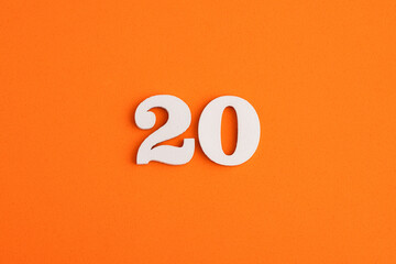 Number 20 - On orange foam rubber background