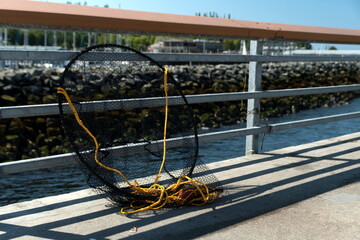 Obraz premium Fishng net at Edmonds fishing pier