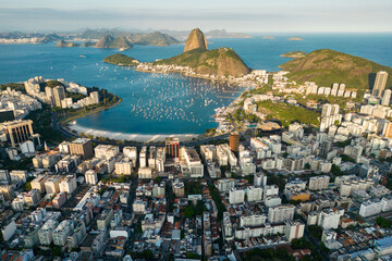 Botafogo Neighborhood Aerial View With the Sugarloaf Mountain View, Rio de Janeiro
