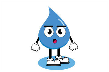 Illustration vector graphic cartoon character of cute mascot water with pose. Suitable for children book illustration and element design.