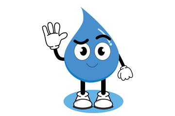 Illustration vector graphic cartoon character of cute mascot water with pose. Suitable for children book illustration and element design.