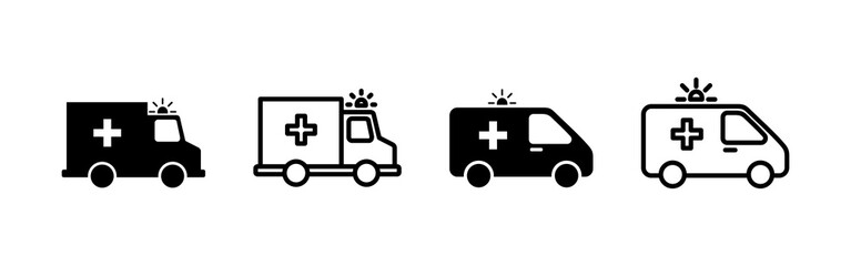 Ambulance icon vector. ambulance truck sign and symbol. ambulance car
