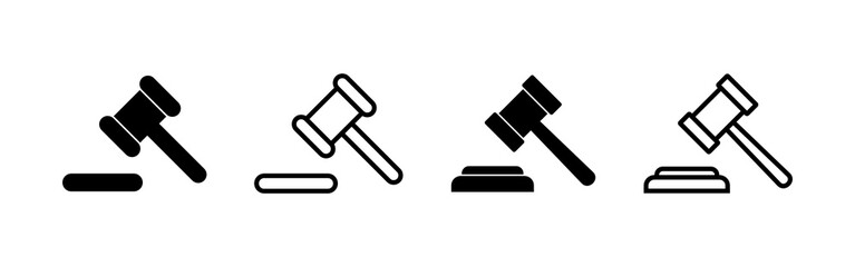 Gavel icon vector. judge gavel sign and symbol. law icon. auction hammer
