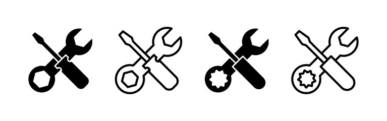Repair tools icon vector. tool sign and symbol. setting icon. Wrench and screwdriver. Service