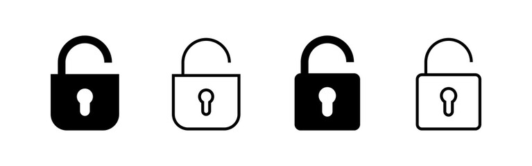 Unlock icon vector. Unlock sign and symbol. unlocked padlock icon