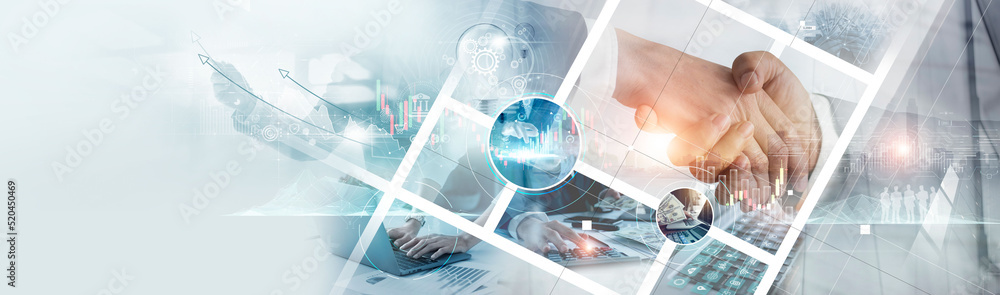 Aufkleber economy and growth on global business network, business strategy and digital marketing. data analysi