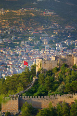 Fototapeta premium view of the fortress and the city, Alanya, Antalya, Turkey