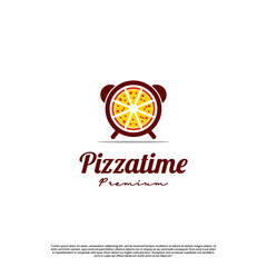 pizza time logo design on isolated background