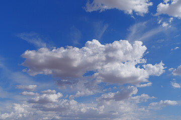 Fototapeta na wymiar Image of a bright, blue sky with beautiful clouds.