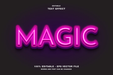 Magic Neon Light 3d editable text effect