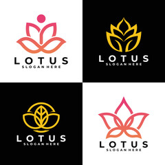 lotus flower logo vector design