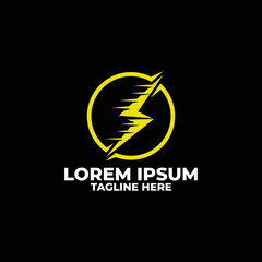 lightning logo design vector isolated