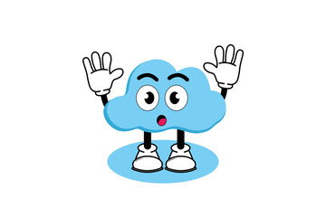 Illustration vector graphic cartoon character of cute mascot cloud with pose. Suitable for children book illustration and element design.