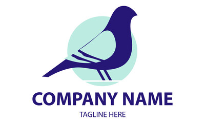 Blue Color Beautiful Bird Pigeon Logo Design