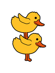 2 Küken aufeinander gestapelt 