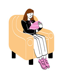 Woman with newborn baby