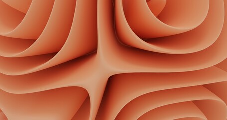 abstract background using wave patterns like a rose flower which has 3d and subtle effect, 3d rendering, brownish orange color, and 4K size