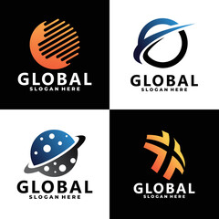 global vector logo design isolated