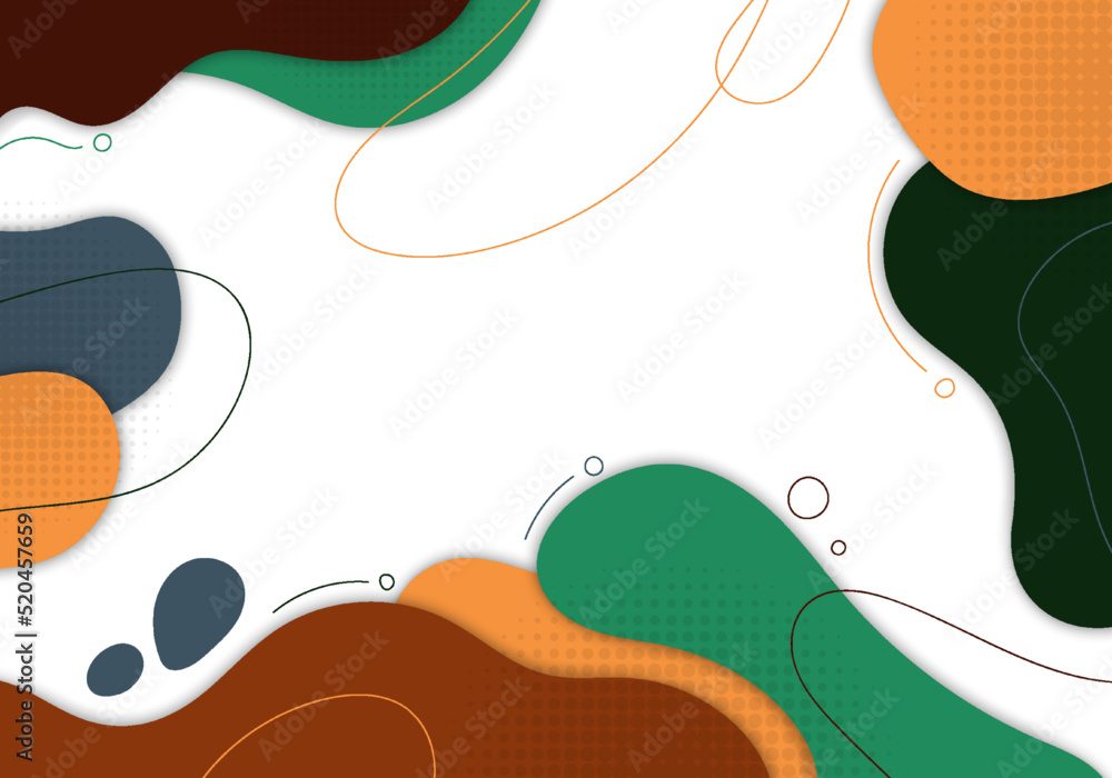 Poster abstract colorful style template artwork decorative. overlapping template with hand drawing style ar
