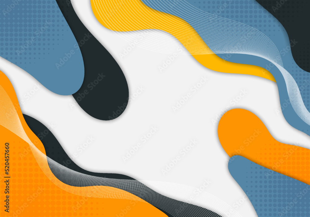 Poster abstract colorful style of artwork minimal decoration. overlapping style with dot halftone backgroun