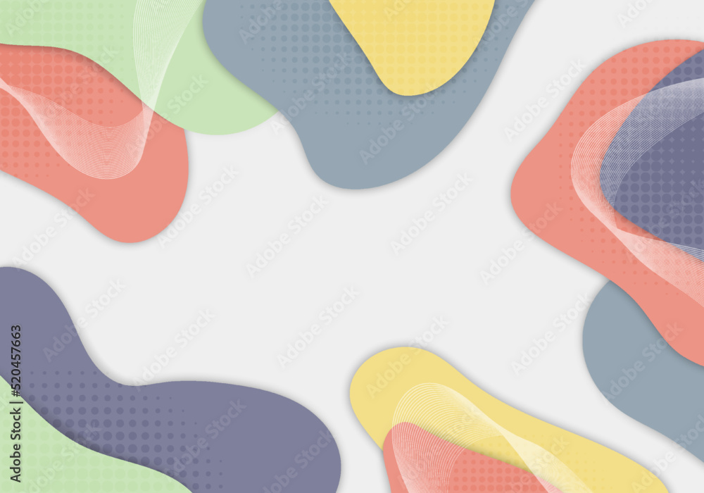 Poster abstract minimal colorful template design decorative. overlapping artwork design template with wavy 