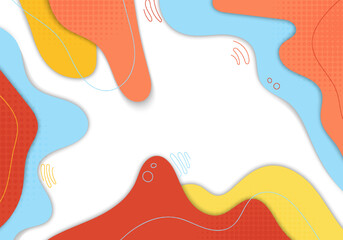 Abstract colorful template doodle design decorative. Overlapping design with free hand drawing with dot halftone background.