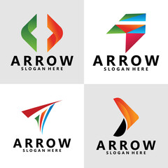 set of arrow logo vector design