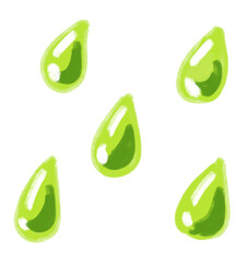 avocada green droplets water juice graphic drawing painting illustration element