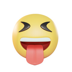 Squinting Face With Tongue Emoji 3D Illustration