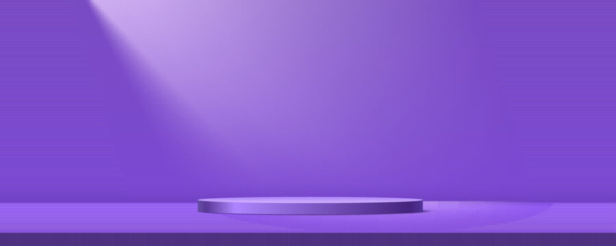 Studio stage background. Ray of spotlight on wall