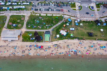 barrie beach Centennial park during the summer time  