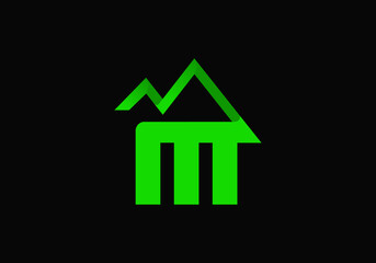 Mountains Letter M Logo Template.