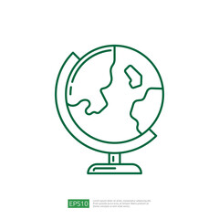 School Globe. Classroom earth model Education Line Icon