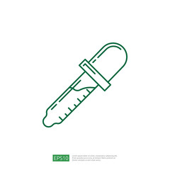Lab Measuring Pipette Line Icon