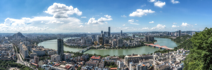 Fototapeta na wymiar Aerial photography China Liuzhou modern city architecture landscape skyline