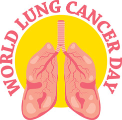 world lung cancer day vector illustration
