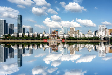 Aerial photography China Liuzhou modern city architecture landscape skyline