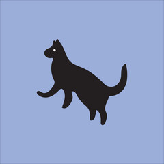 Black dog animal  vector logo 