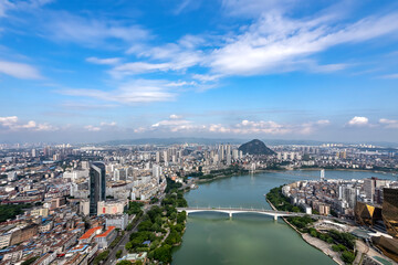Obraz premium Aerial photography China Liuzhou modern city architecture landscape skyline