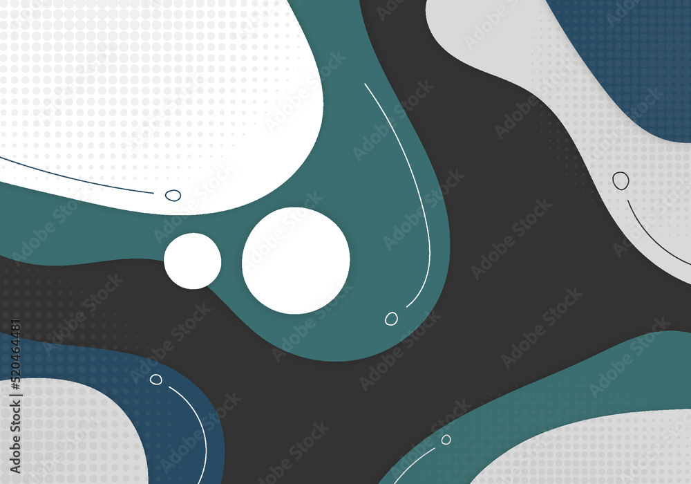 Poster abstract doodle colorful artwork decorative style of minimal template. overlapping style dots halfto