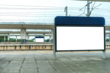 High-speed rail platform white blank light box advertisement