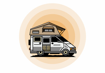 Obraz premium Camping on roof car illustration design