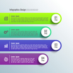 Infographic business banner template colorful  gradient design